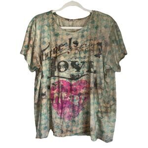 Magnolia Pearl Love In My Heart Tee 2174 Free People One Size Color Tangier